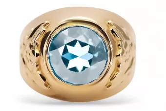 Ring Aquamarin 14 Karat Gelbgold Vintage vrc078y